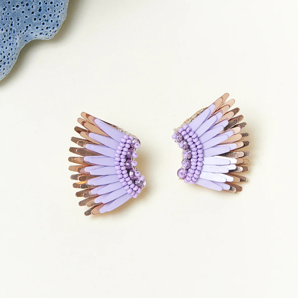 Micro Madeline Earrings Purple | Mignonne Gavigan