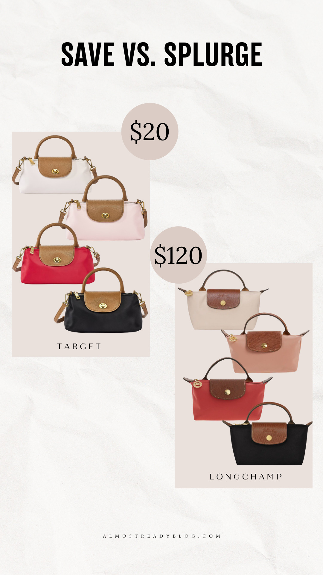 Save vs splurge, Target designer inspired bag, fall bag, mini bag, target finds, Target handbag, Longchamp bag, look for less, designer inspired bag, affordable handbag, mini handbag, top handle bag, everyday purse, Target finds, fashion finds

#LTKOver40