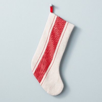 Bold Center Stripe Stocking Red/Cream - Hearth & Hand™ with Magnolia | Target