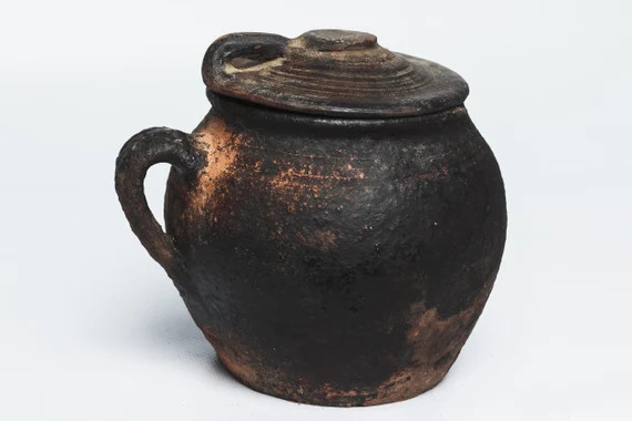 Old clay vase Dulux Wabi sabi dusty pottery pot with handle Antique  Confit Pot Shabby chic ceram... | Etsy (UK)