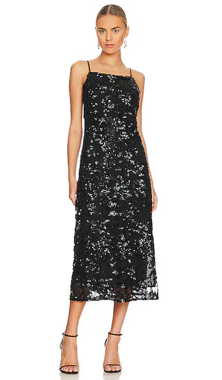 Jolene Sequin Slip Dress in Black | Revolve Clothing (Global)