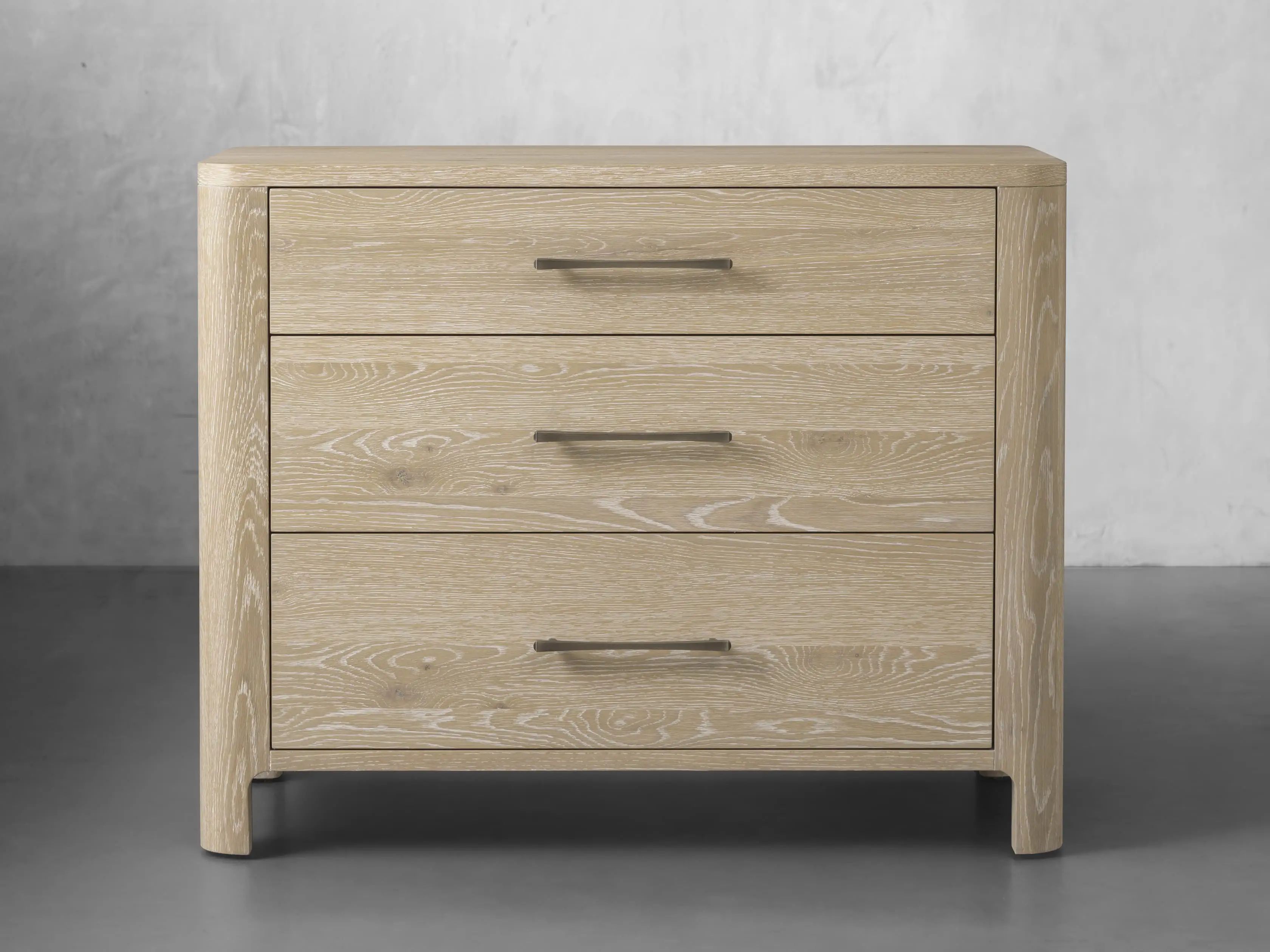 Calista Three Drawer Chest in Sand | Arhaus