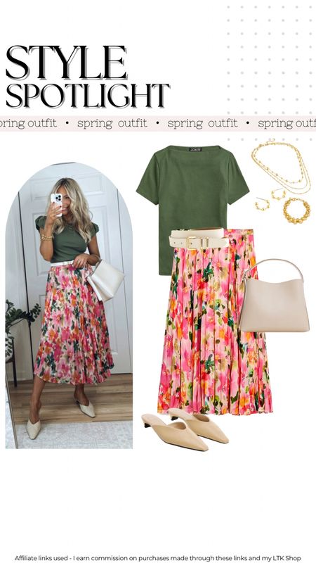 Floral skirt outfit idea for spring!