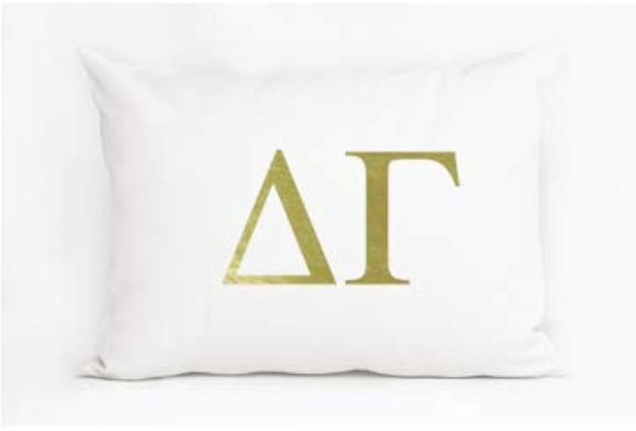 Delta Gamma Metallic Gold Logo Accent Pillow Made in USA| Perfect for Recruitment or Big sis Lil ... | Amazon (US)