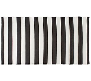 Design Imports 3' x 6' Black & White Striped Ru nner | QVC