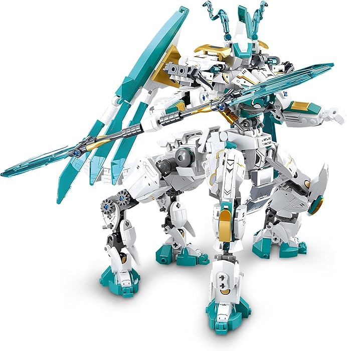 HIGH GODO Dragon Transforming Mech Building Blocks Set, 2 in 1 Warrior City Action Robot Model Bu... | Amazon (US)