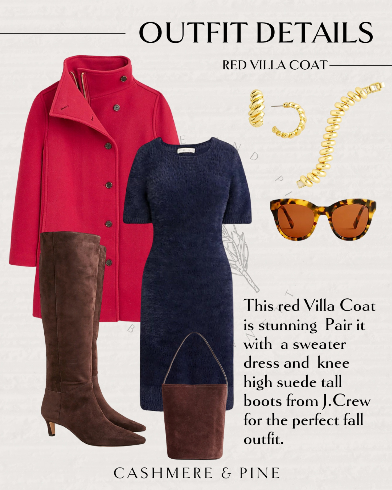 This red Villa Coat is stunning  Pair it with  a sweater dress and  knee high suede tall boots from J.Crew for the perfect fall outfit.

#LTKsalealert #LTKstyletip #LTKparties