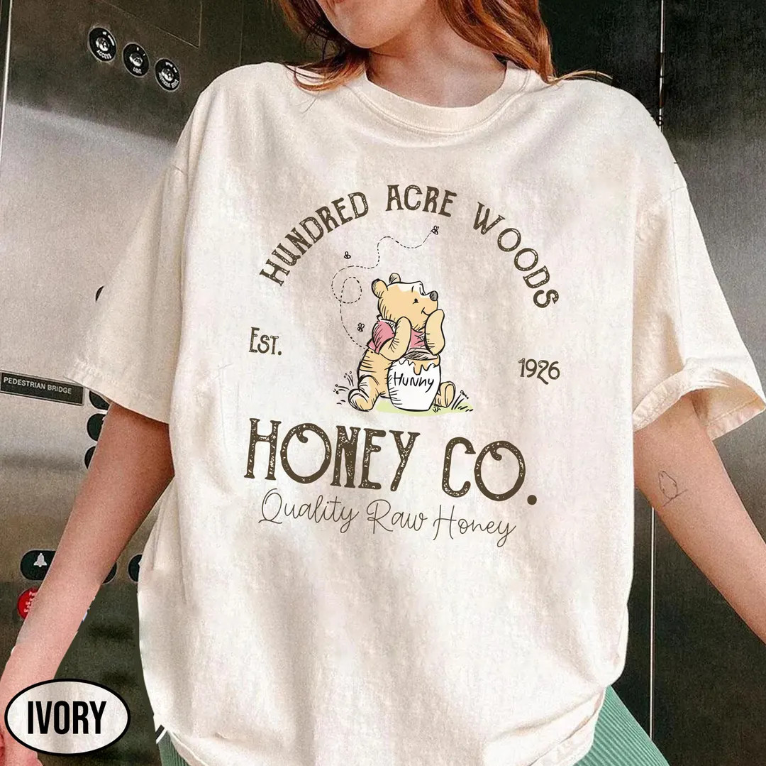Winnie The Pooh Honey Co. Comfort Color Shirt, Winnie The Pooh Shirt, Unisex Pooh Shirt, Winnie T... | Etsy (US)