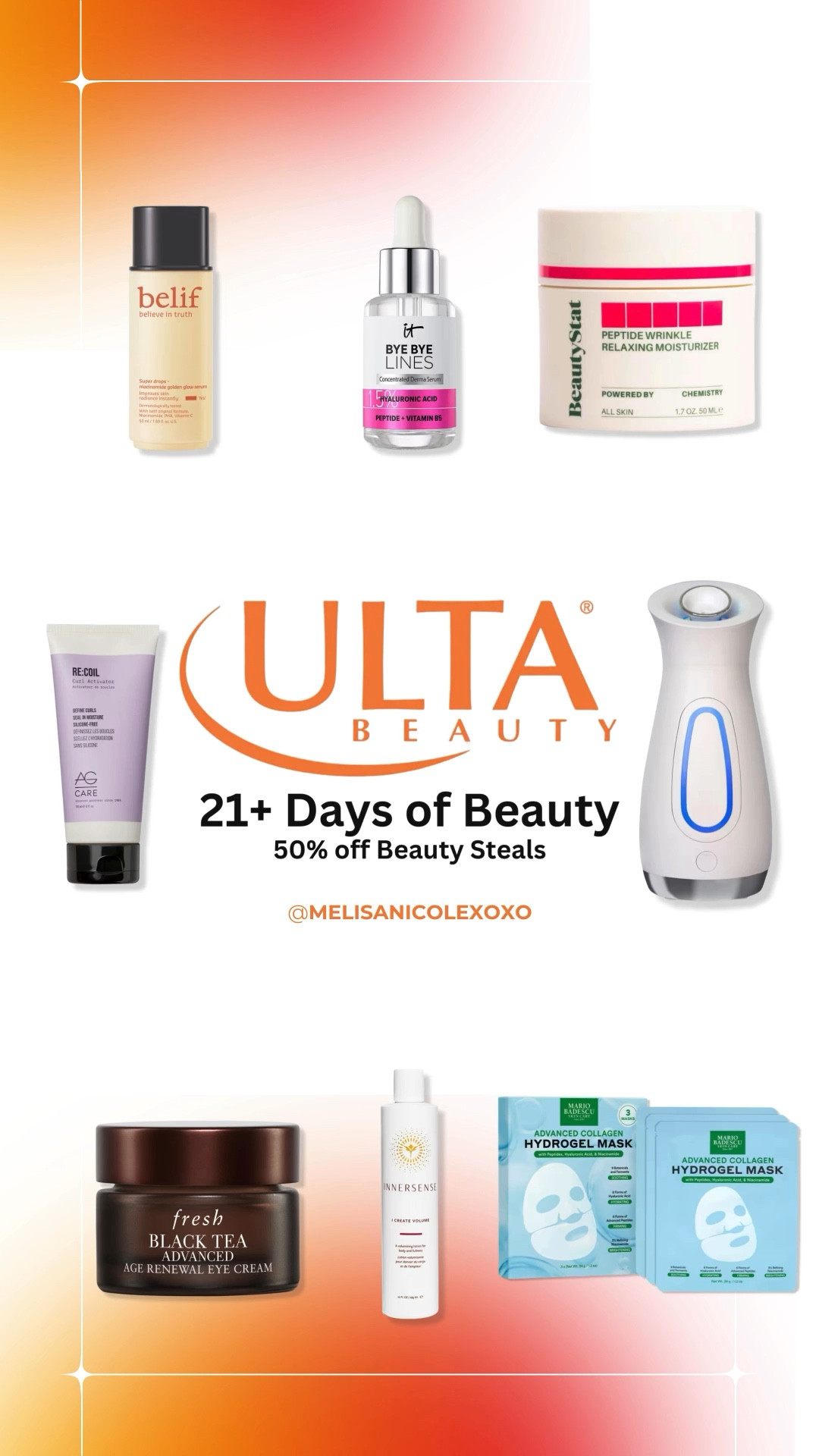 @ULTA Beauty 21+ Days of Beauty Event. Today’s 50% Off beauty deals.  

#LTKSaleAlert #LTKBeauty #LTKSpringSale