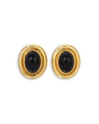 Heaven Mayhem Prize Black Oval Stud Earrings in 18K Gold Plated    | Bloomingdale's Jewelry & Acc... | Bloomingdale's (US)