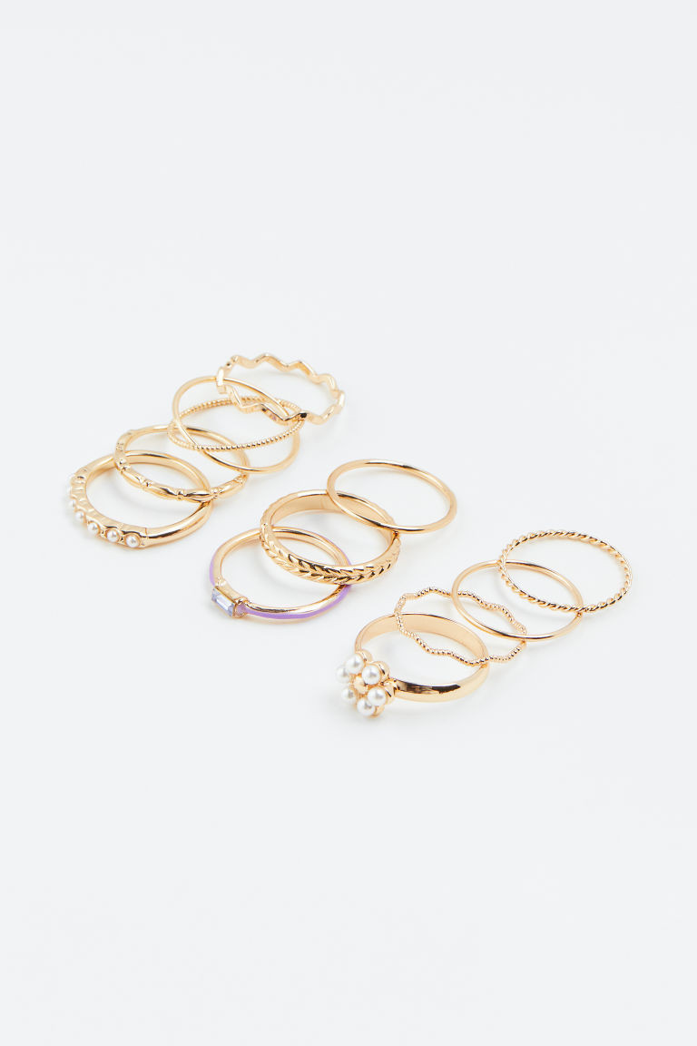 H & M - 11-pack rings - Gold | H&M (UK, MY, IN, SG, PH, TW, HK)