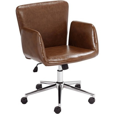 55 Downing Street Megan Brown Faux Leather Swivel Office Chair | Target