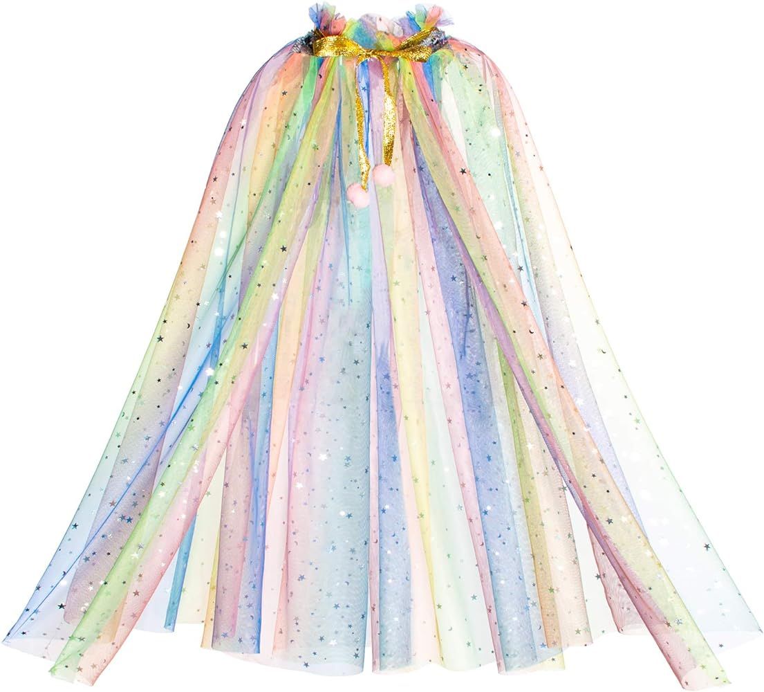 Amazon.com: Princess Birthday Party Cape Cloaks for Little Girls Dress Up Rainbow 3-4 Years (S) :... | Amazon (US)