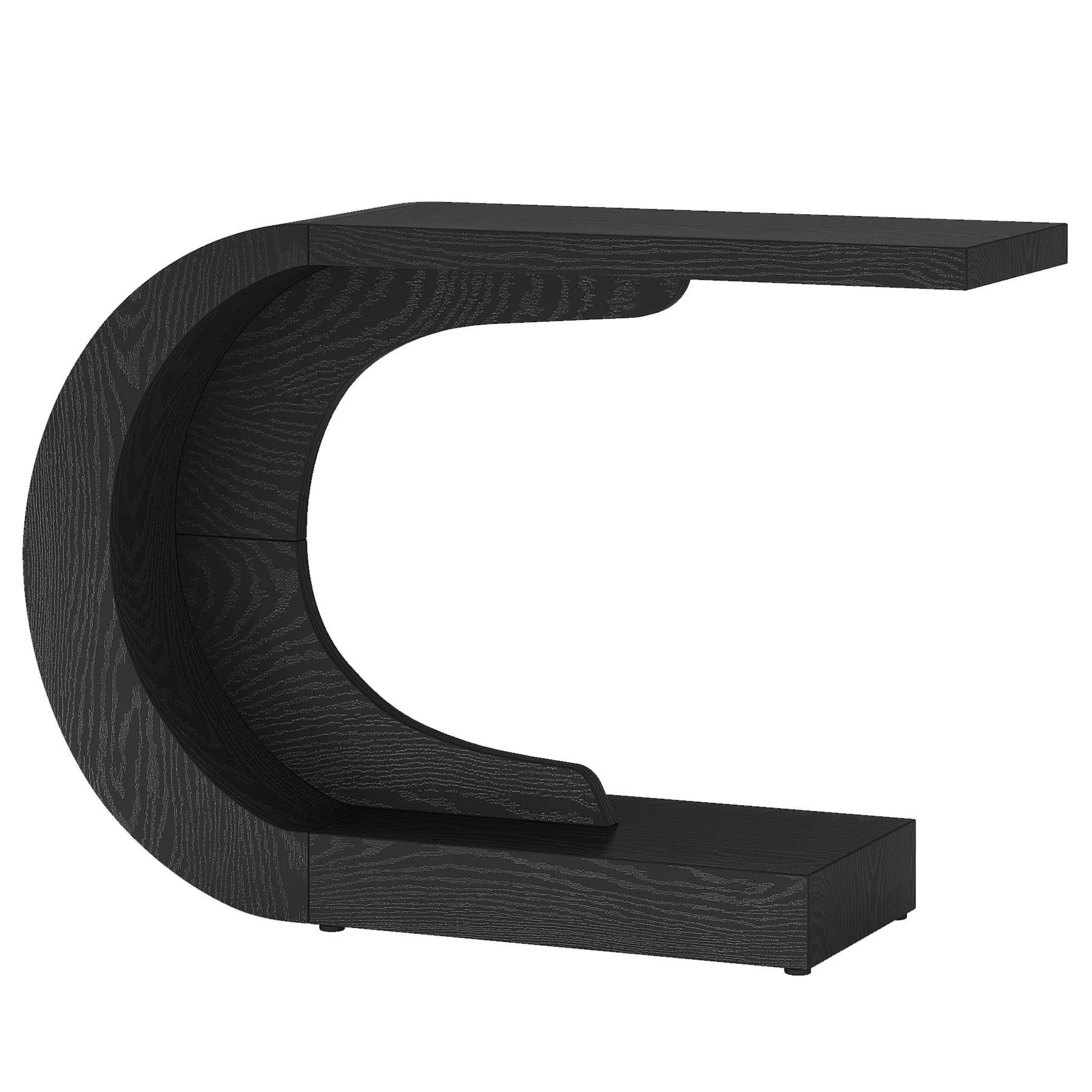 Slickblue Modern Wooden C Shaped Console Table for Entryway Hallway or Living Room Display - Available in Multiple Color one_size in Black | Lowe's
