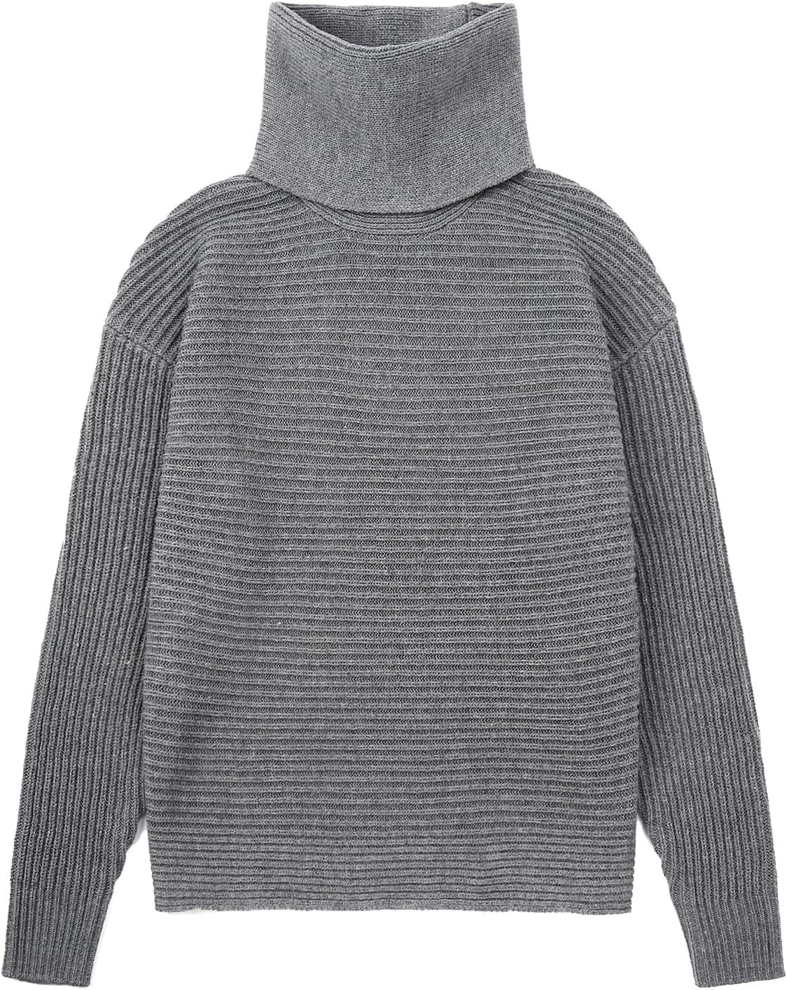 chouyatou Women's Turtleneck 2 Piece Outfits Ribbed Knit Sweater Midi Pencil Skirt Set | Amazon (US)