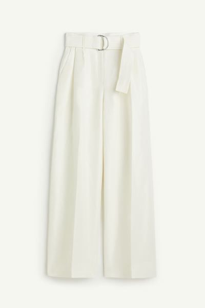 Linen-blend Pants with Belt | H&M (US + CA)