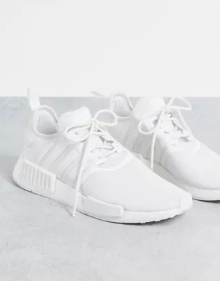 adidas Originals NMD_R1 sneakers in triple white | ASOS | ASOS (Global)