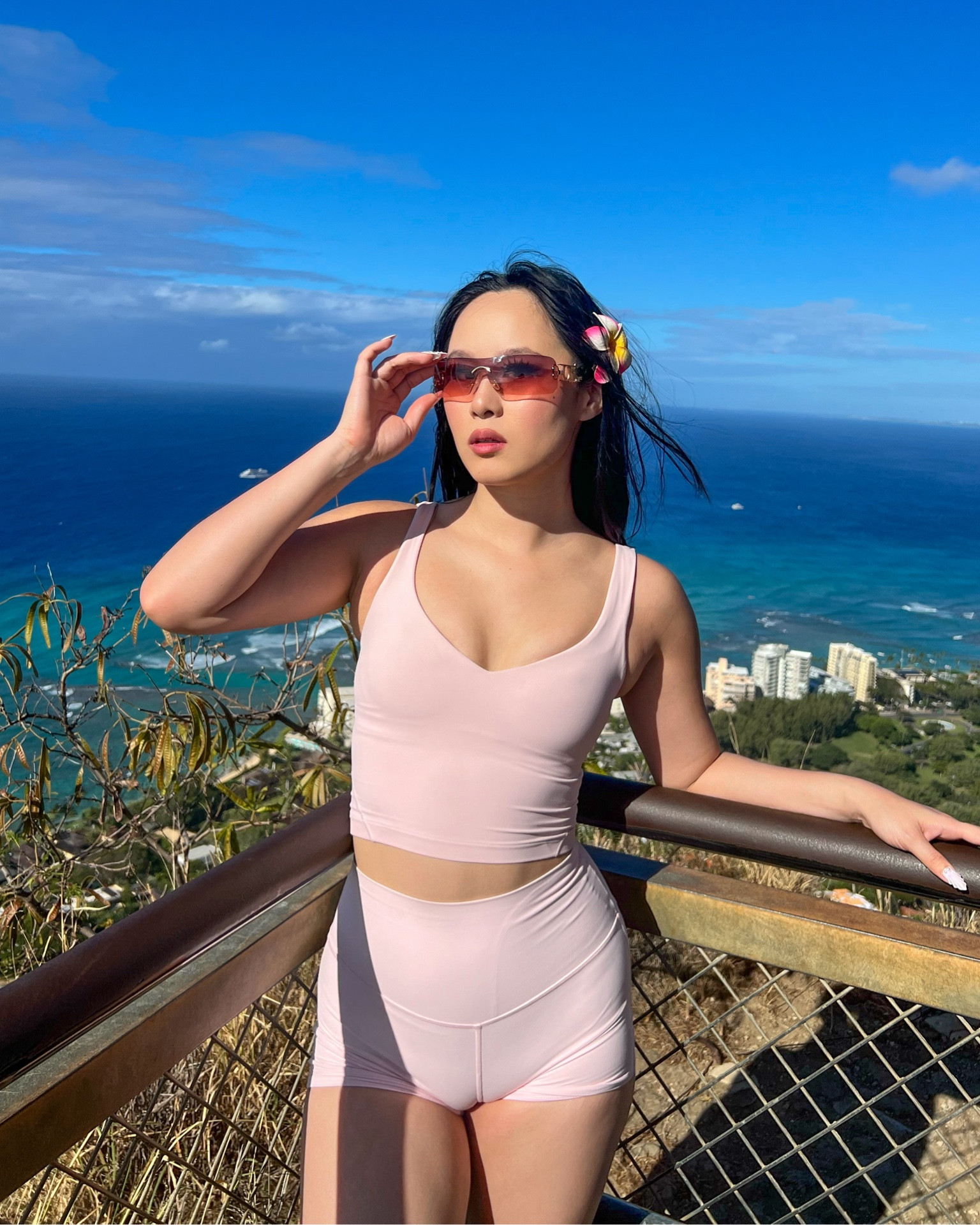 Cutest flattering workout top and shorts! Sunnies, nails, & flower 🔗 in my Amazon 🌺

#LTKtravel #LTKstyletip #LTKFestival