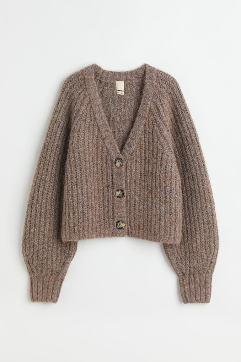 Rib-knit wool-blend cardigan | H&M (UK, MY, IN, SG, PH, TW, HK)