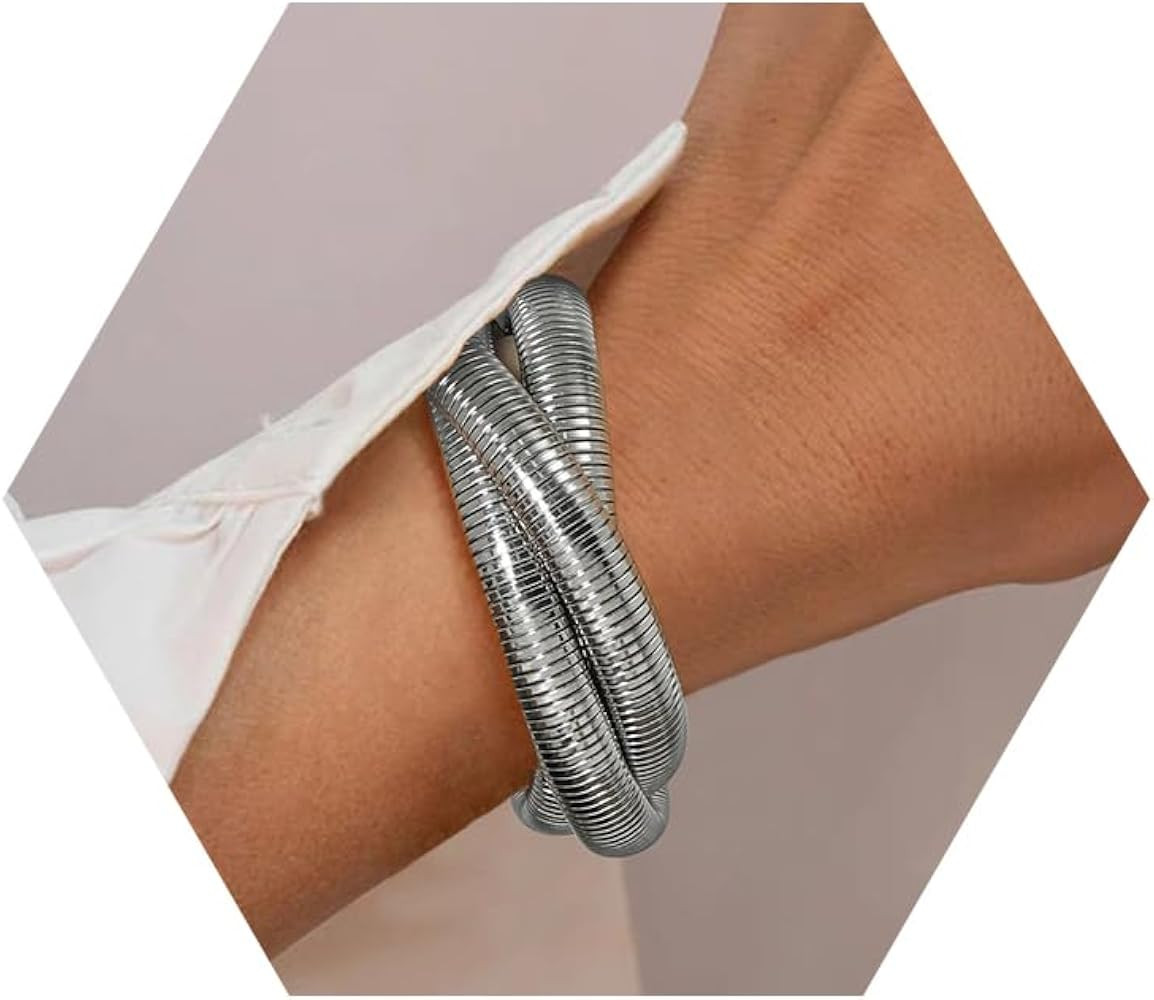 Awinesn 18K Gold Plated Bracelets for Women Gold Bangles for Women Chunky Bangle Bracelets for Wo... | Amazon (US)
