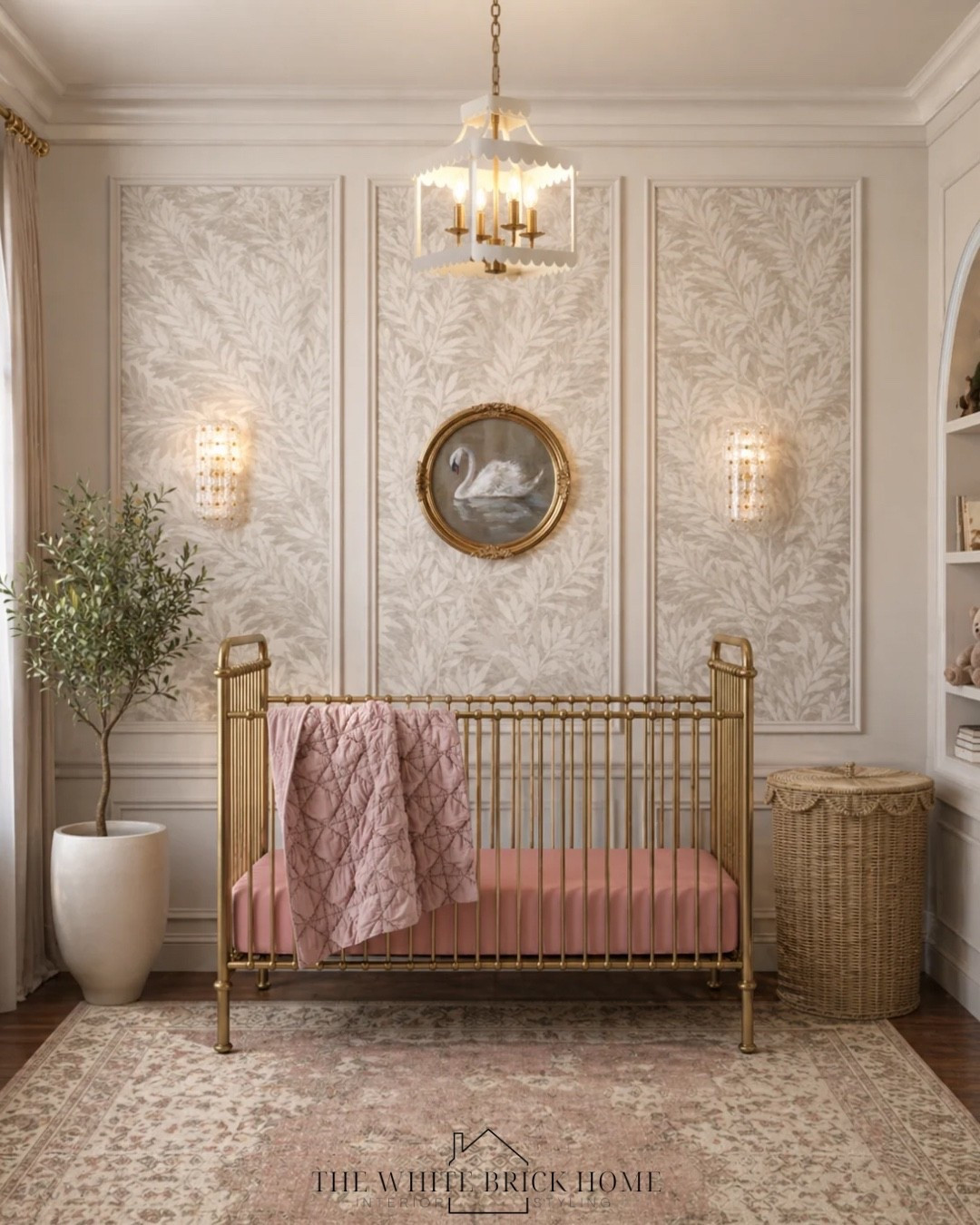 Soft, feminine, and timeless - this dreamy nursery blends warm neutrals and vintage inspired details for an adorable and elegant nursery design. 
🖤🖤
Nursery, nursery design, nursery decor, baby girl nursery, brass crib, baby girl nursery design, baby girl nursery inspiration, nursery decor, nursery rug, nursery crib, nursery wallpaper, nursery bedding, nursery lighting, blush romantic nursery design, swan nursery, swan nursery ideas, home decor, wayfair, Etsy, pottery barn baby 


#LTKHome #LTKBump #LTKBaby