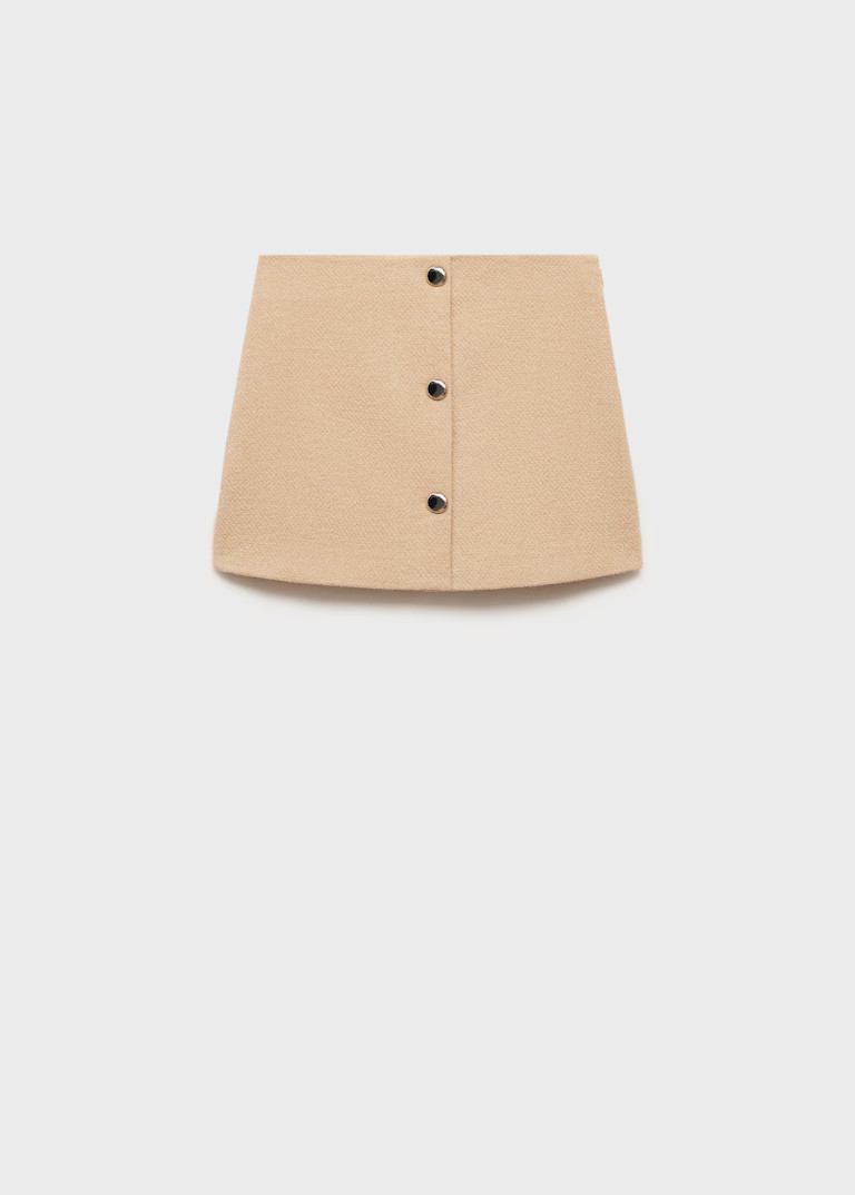 Button detail miniskirt - Women | MANGO United Kingdom | MANGO (UK)