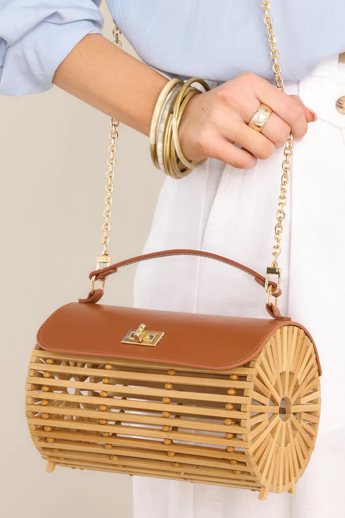 Natural Beauty Bamboo Handbag | Red Dress