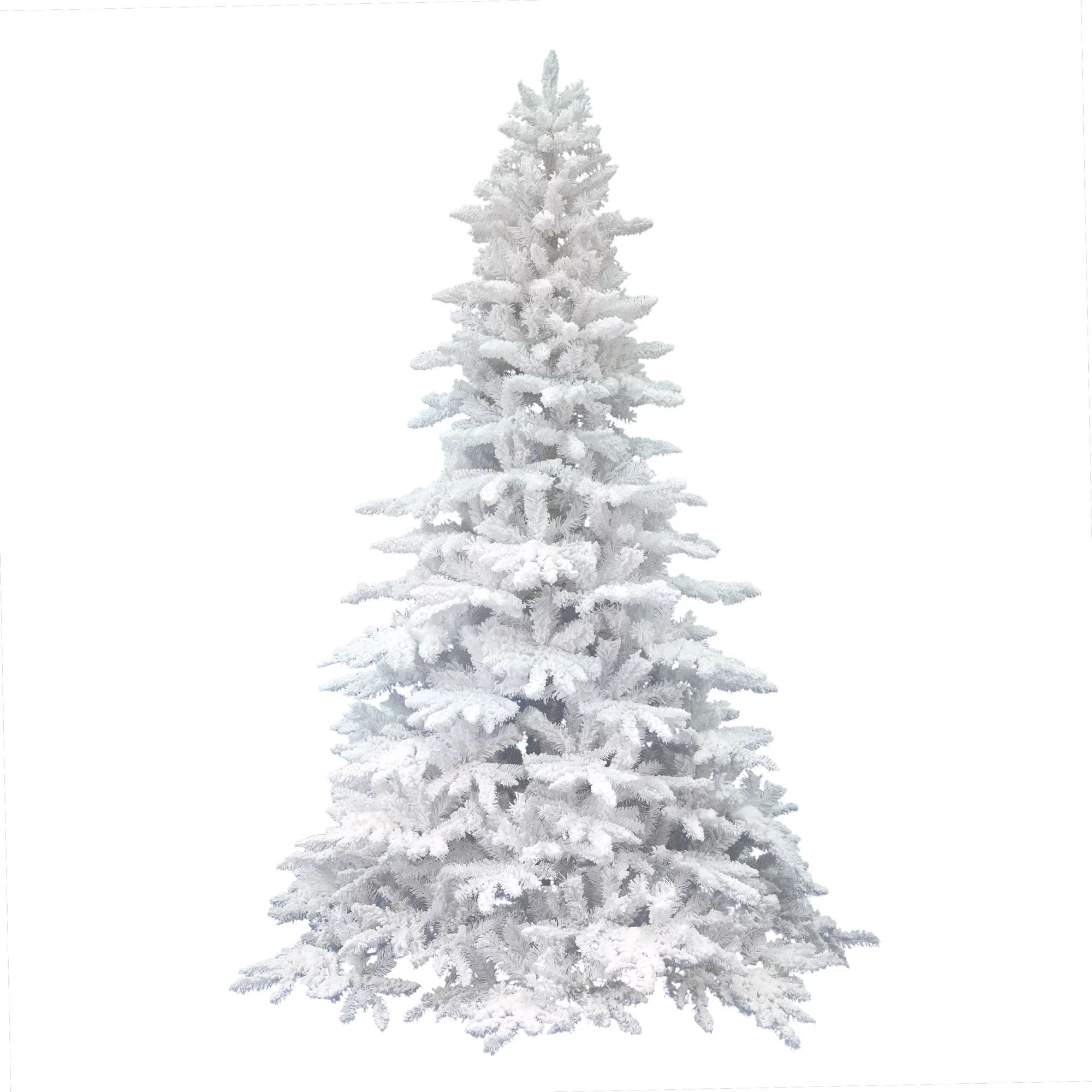 Vickerman 7.5' Flocked White Spruce Artificial Christmas Tree, Unlit - Snow Covered Faux Tree - S... | Walmart (US)
