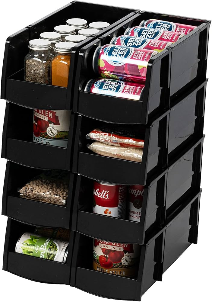 IRIS USA Inc. 11" x 6" x 5" Medium Plastic Stackable Open Front Organizer bin Caddy Basket for Re... | Amazon (US)