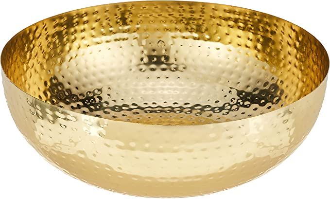 Creative Co-Op Round Hammered Metal Bowl, 14", Gold,DA7392 | Amazon (US)