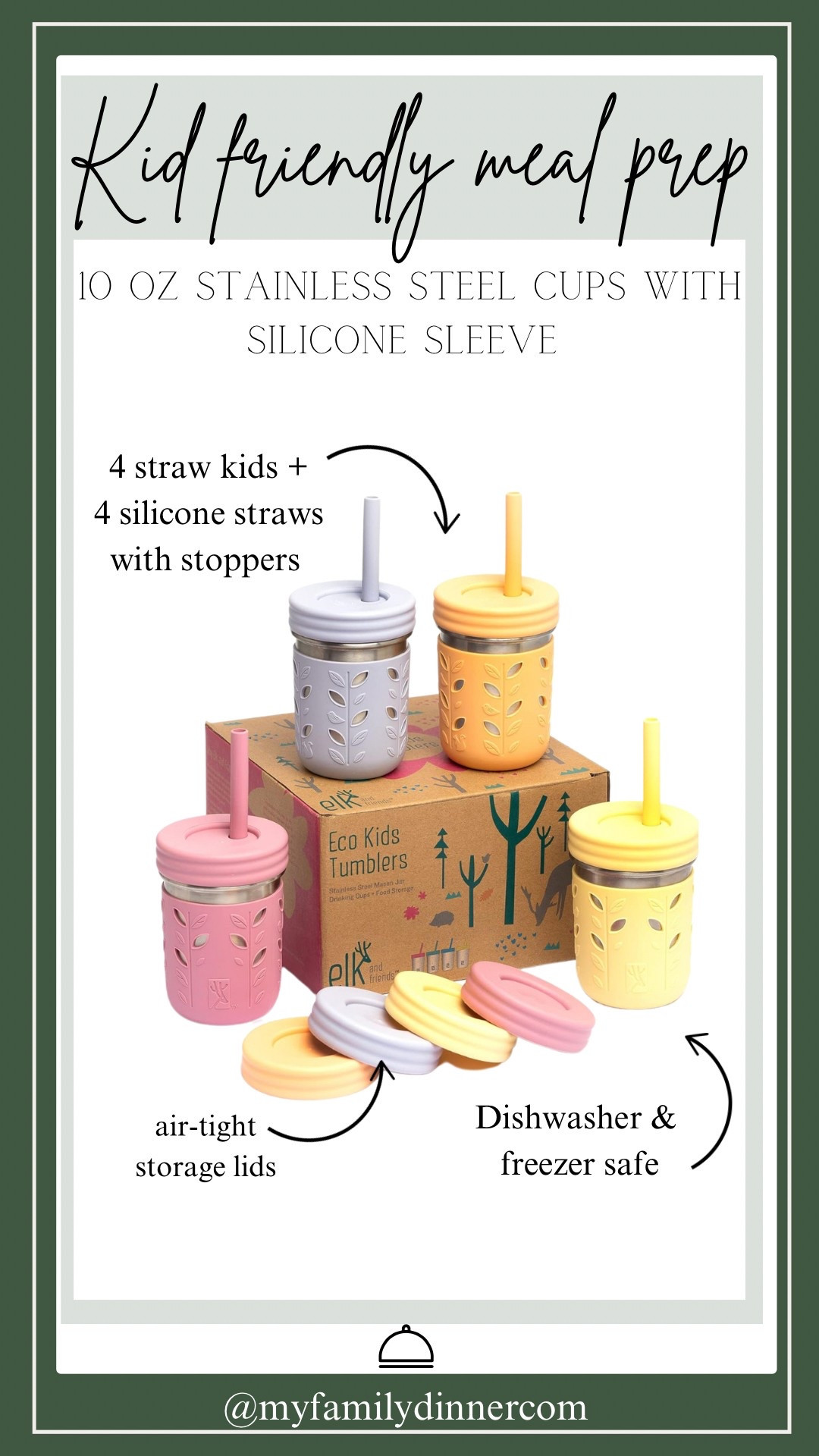 10 0z stainless steel mason jar cups with silicone sleeves.  Perfect option for your little ones drinks, smoothies and snacks. 
This is such a cute gift idea too! 

#LTKHome #LTKFamily #LTKKids