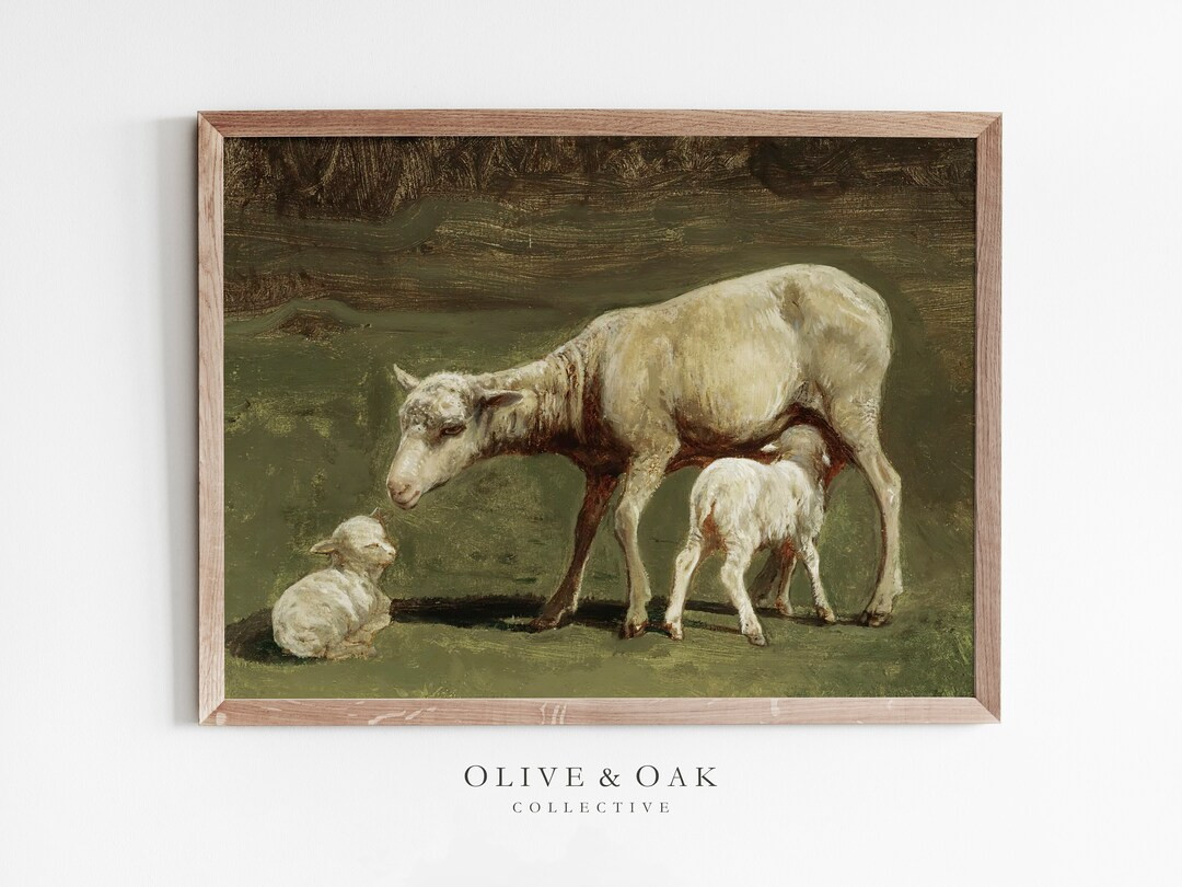 Spring Lamb Painting / Sheep Painting PRINTABLE / Farmhouse Nursery Decor / 459 - Etsy | Etsy (US)