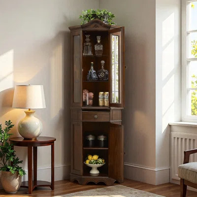 Multi-functional vintage corner bookcase | Wayfair North America