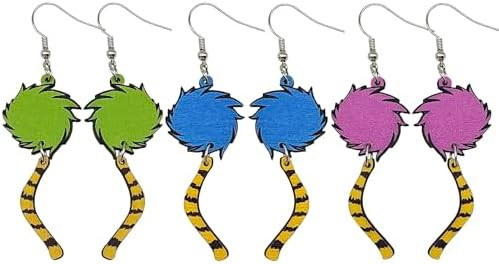 Colorful Tree Earrings Costume Accessories for Women Halloween Birthday Party Supplies Reading Da... | Amazon (US)