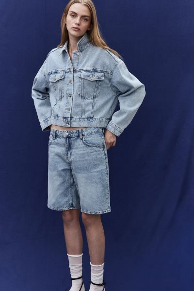 Low Denim Shorts - Denim blue - Ladies | H&M US | H&M (US + CA)