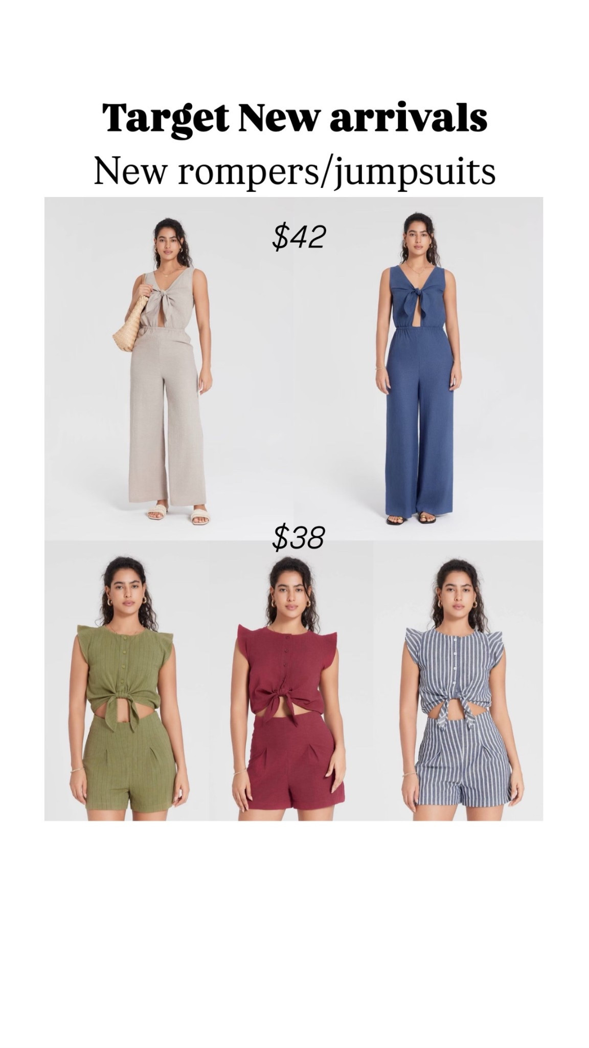 New jumpsuits and rompers at Target


#LTKOver40 #LTKFindsUnder50 #LTKSaleAlert