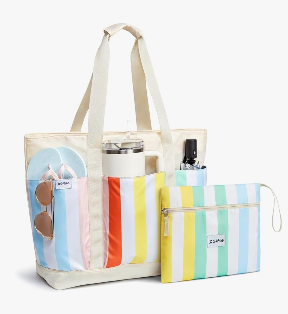 Vacation ready with this adorable beach bag—big enough to hold all your essentials for a perfect day in the sun! ☀️🏖️