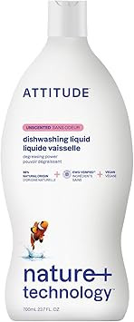 ATTITUDE Dish Soap, EWG Verified, Plant-Based & Vegan Dishwashing Liquid, Naturally Derived, Unsc... | Amazon (US)