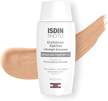ISDIN Eryfotona Ageless Sunscreen Zinc Oxide and 100% Mineral Tinted Sunscreen SPF 50+ | Amazon (US)
