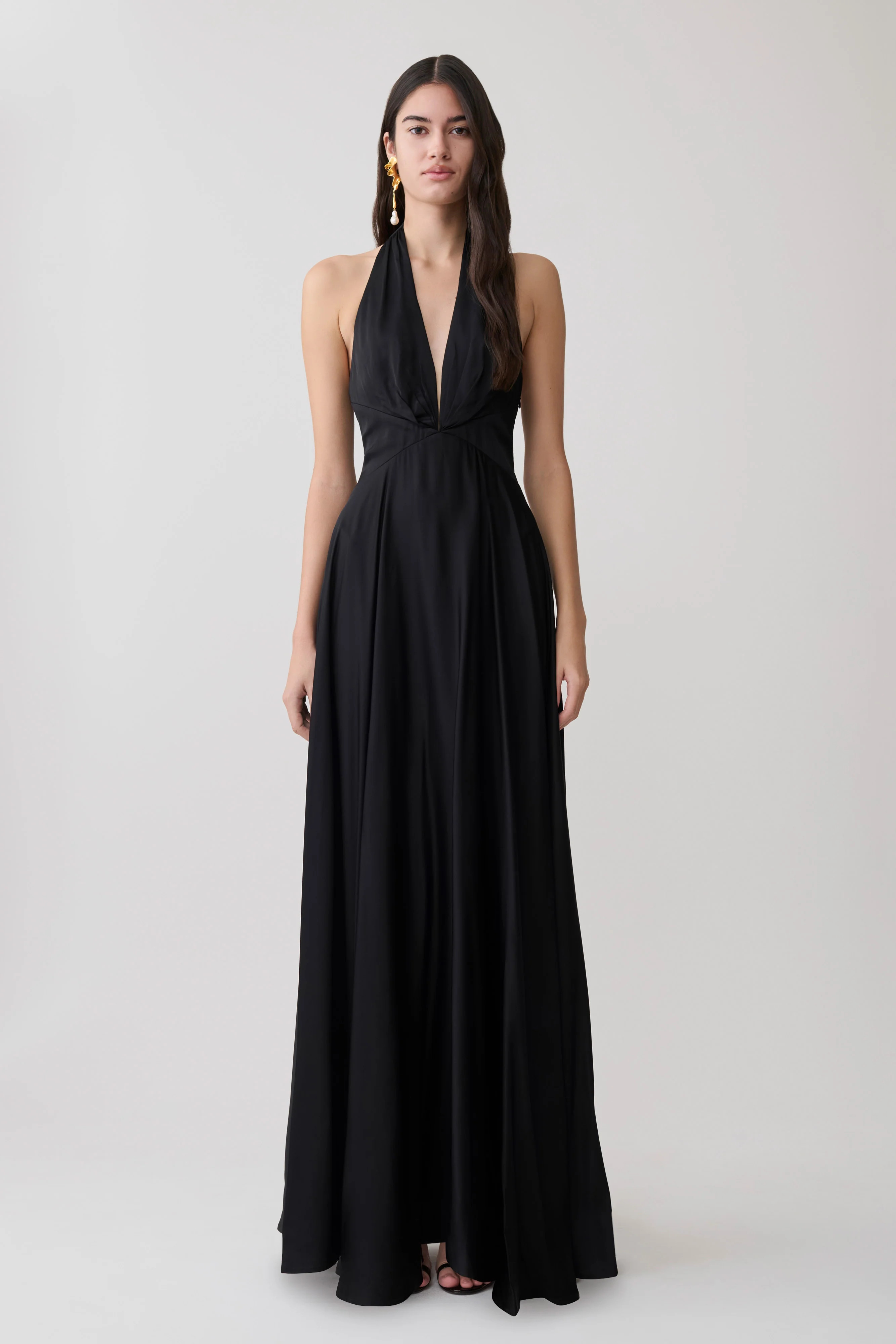Rebecca Halter Buttoned Maxi Dress - Black | Meshki (APAC)