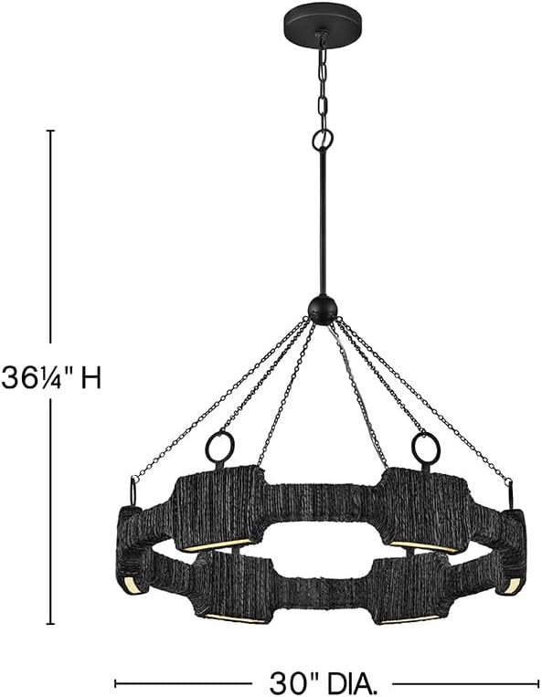 Hinkley Raffi Medium Integrated LED Single Tier Chandelier - Bohemian, Lisa McDennon, Hand-Wrappe... | Amazon (US)