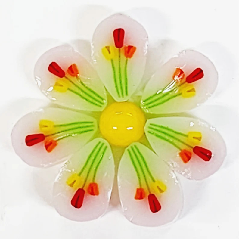 Coe 96 Flower Petal: Tiptoe Through the Tulips 1 Oz Murrini Murrine Millefiori Vitrigraph Cane MI... | Etsy (US)