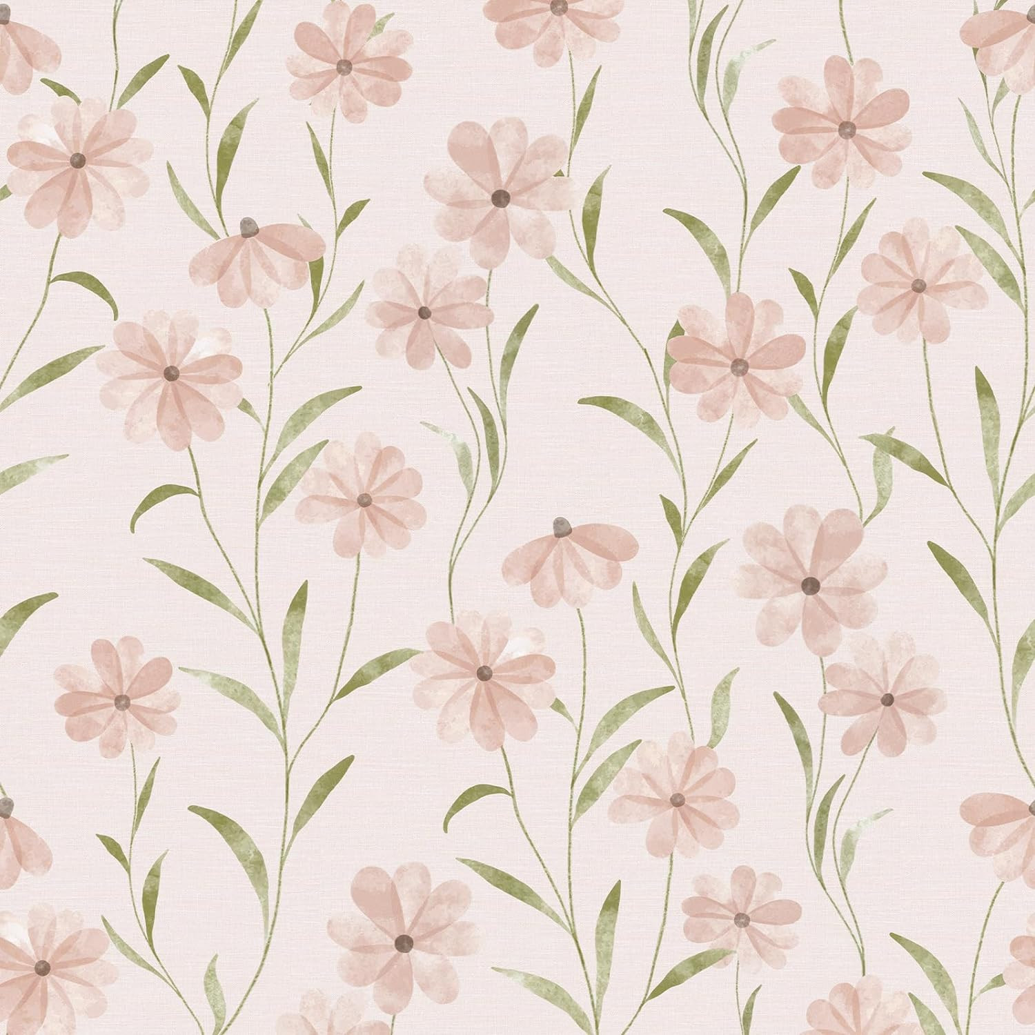 Floral Wallpaper Peel and Stick Daisy Wallpaper Pink Summer Flowers Wallpaper Contact Paper Stick... | Amazon (US)