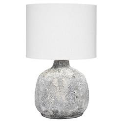 Bradd Rustic Lodge Grey Crackle Ceramic Bedside Table Lamp | Kathy Kuo Home