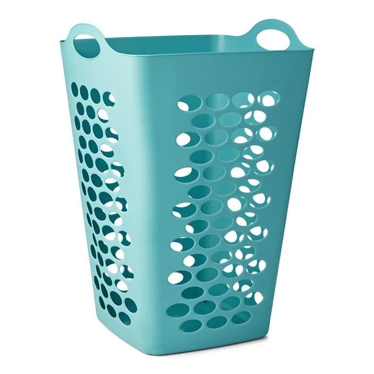 Mainstays Flexible Square Laundry Hamper, Teal | Walmart (US)