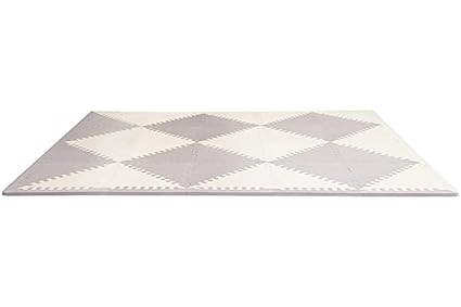 Skip Hop Baby Play Mat, Interlocking Foam Floor Tiles, 70" x 56", Playspot, Grey/Cream | Amazon (US)