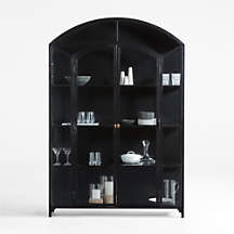 Ventana 60" Black Metal and Glass Storage Display Cabinet + Reviews | Crate & Barrel | Crate & Barrel