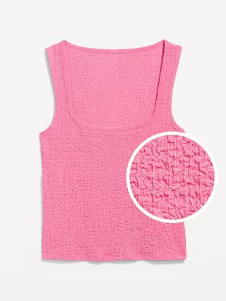 Square-Neck Textured Tank Top | Old Navy (US)