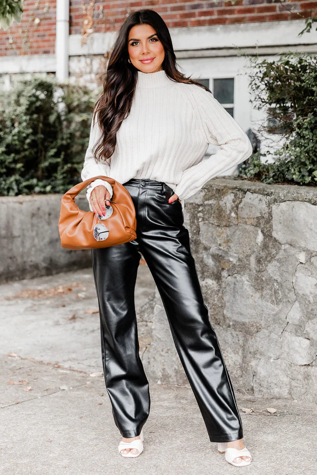 Letting You Go Ivory Chenille Turtleneck Sweater | Pink Lily