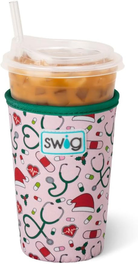 Swig Life Medium Iced Cup Coolie, Standard 22oz Iced Coffee Cup Insulator Sleeve with Handle, Neo... | Amazon (US)
